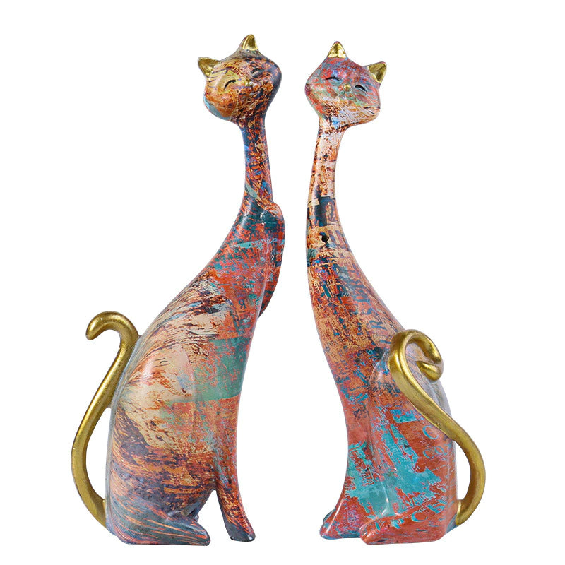 Cat Love Abstract Figurines